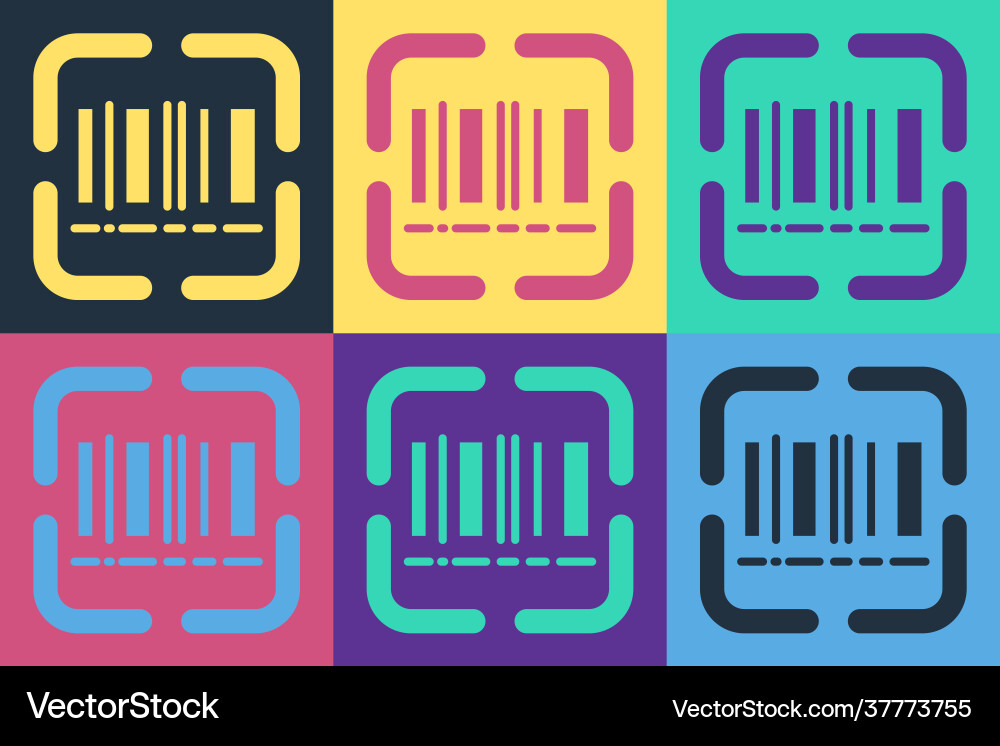 Pop art scanner scanning bar code icon isolated Pop art scanner scanning bar code icon isolated vector image