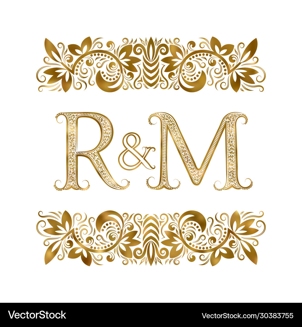 R und m Vintage Initialen Logo Symbol Buchstaben R und m Vintage Initialen Logo Symbol Buchstaben vektorbild