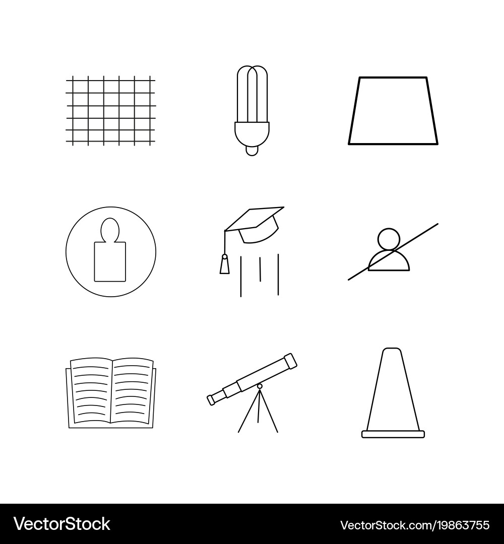 Science linear icon set simple outline icons vector image