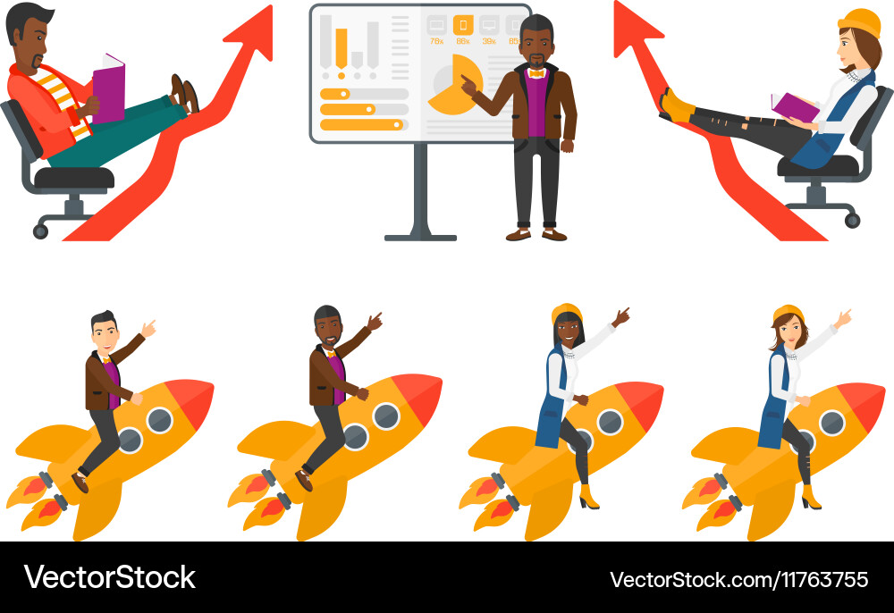 Set of business characters Vector Image