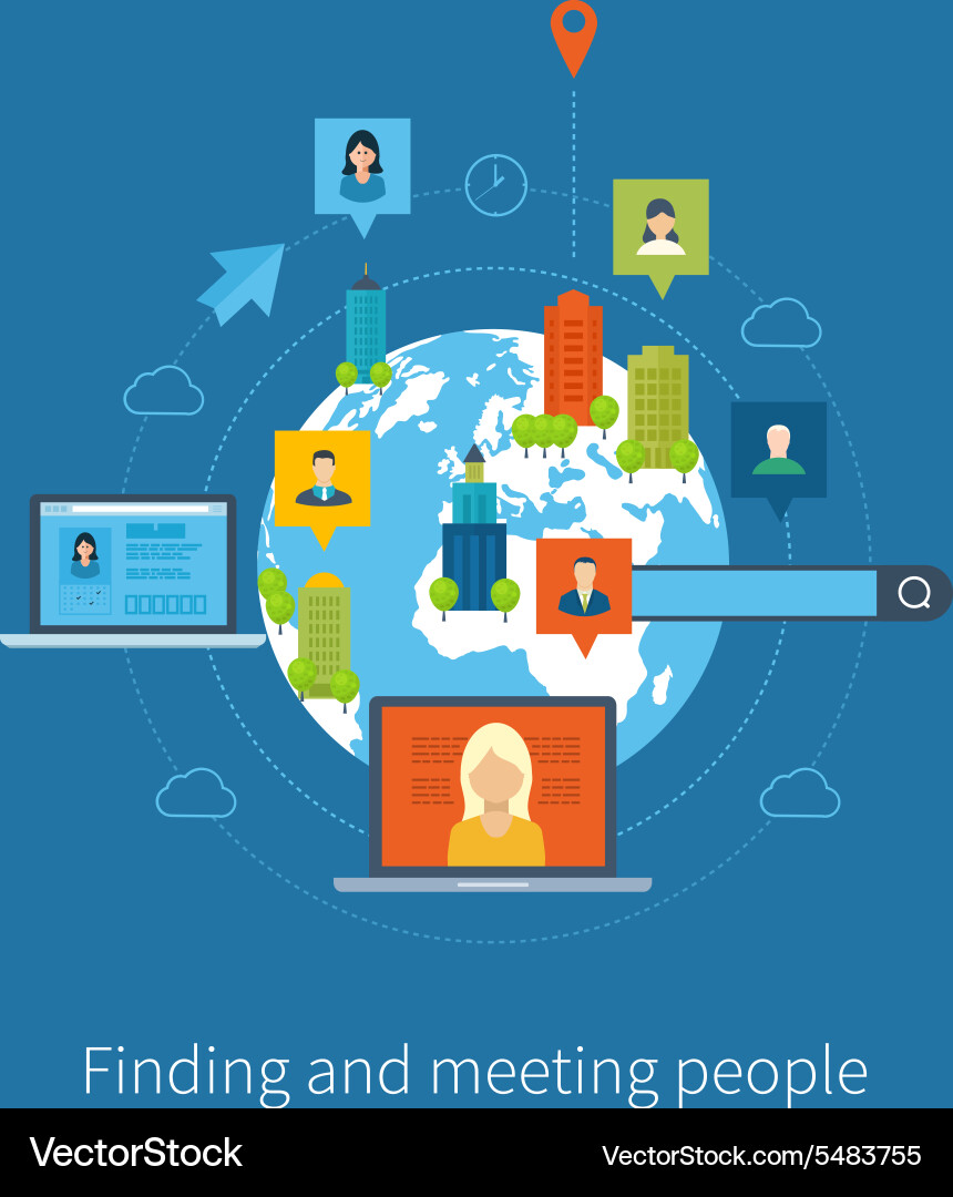 Set of flat design concepts vector image