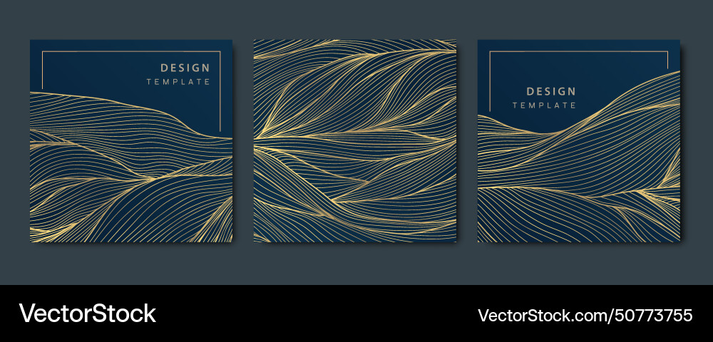 Set of wave line patterns japanese vector image