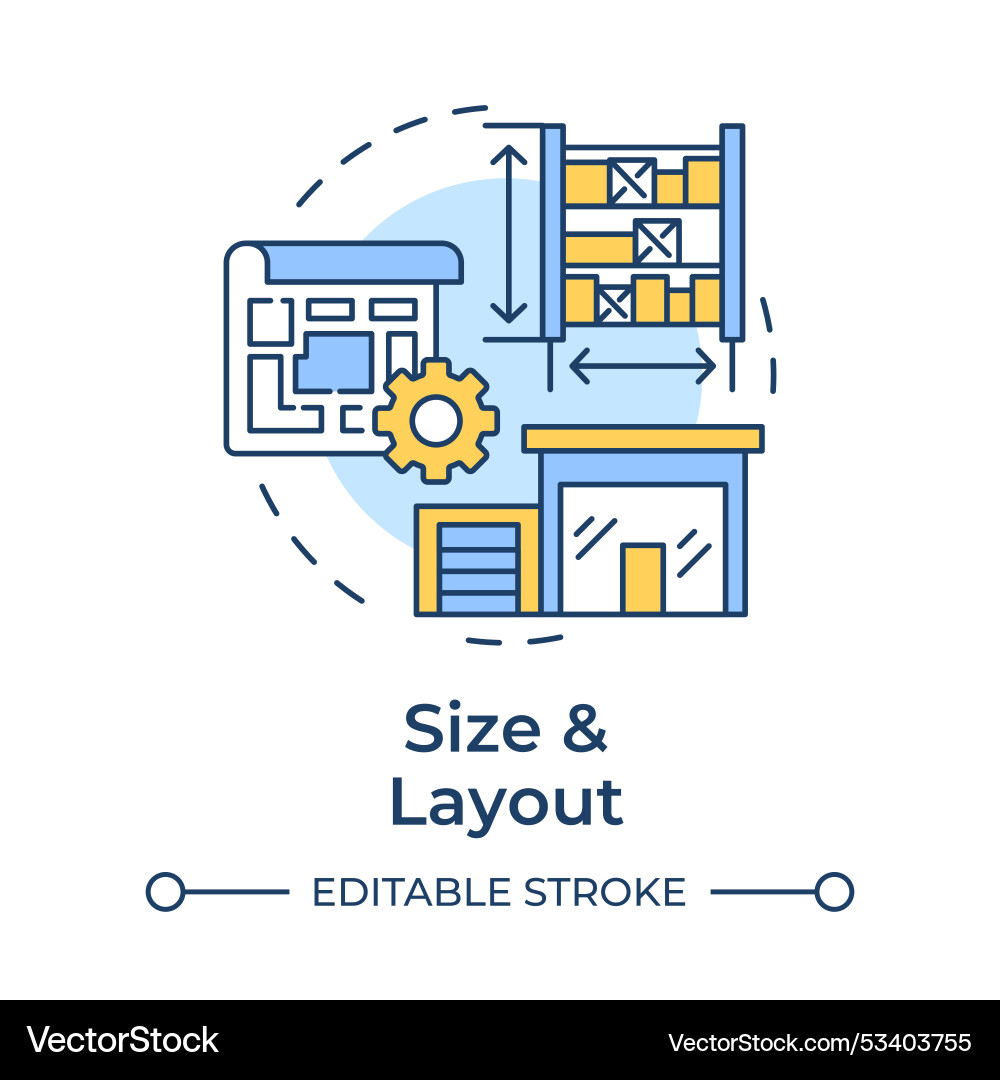 Size and layout multi color concept icon vector image