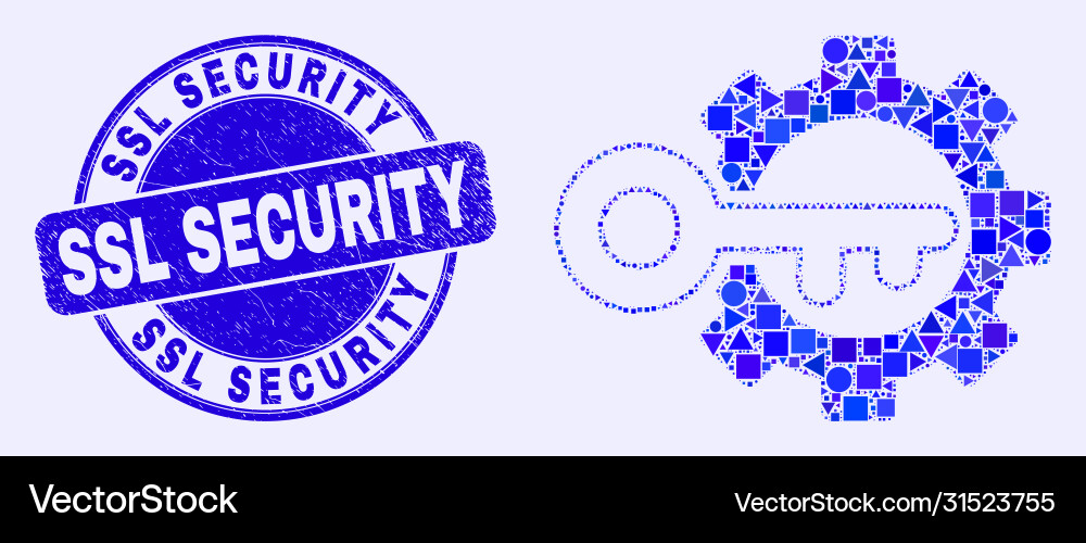 SSL Security Seal with Key vector image