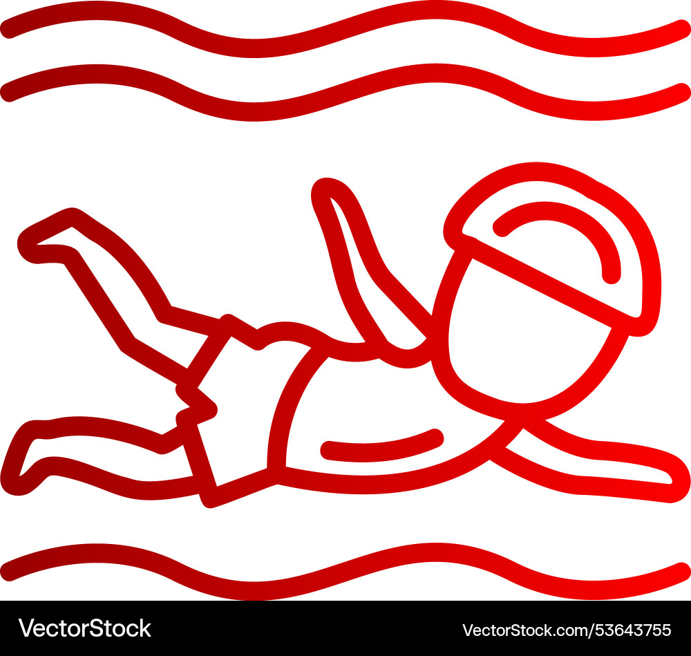 Swimmer line gradient icon Vector Image