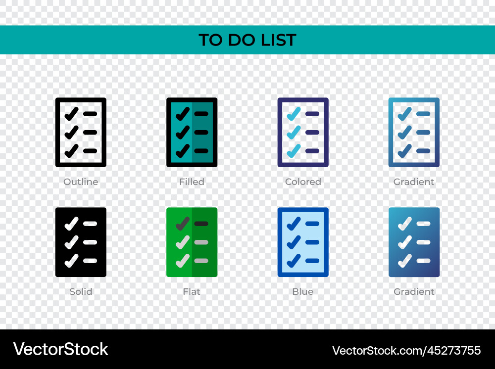 To do list icon in different style To do list icon in different style vector image