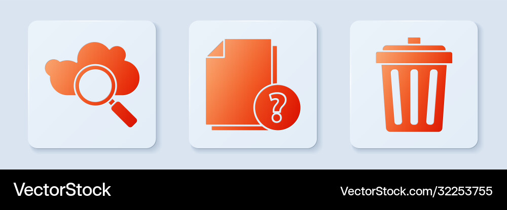 Unbekannte Dokumentensuche Cloud Computing einstellen Vektorbild