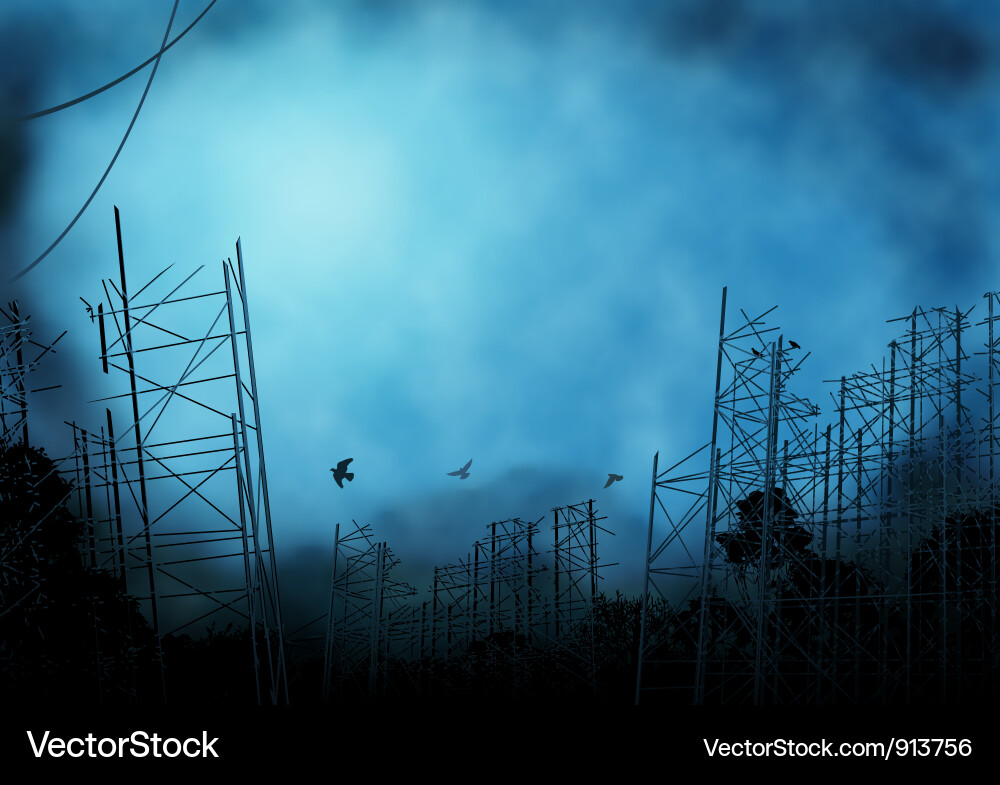 Abandoned Scaffolding Vector Image