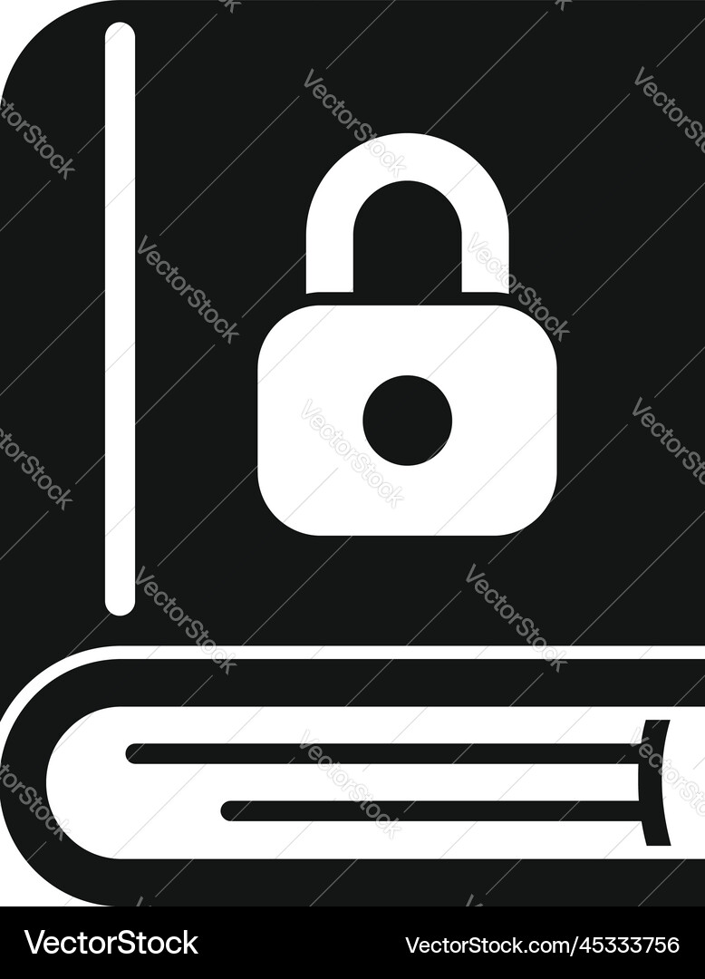 Book lock icon simple cipher data Book lock icon simple cipher data vector image