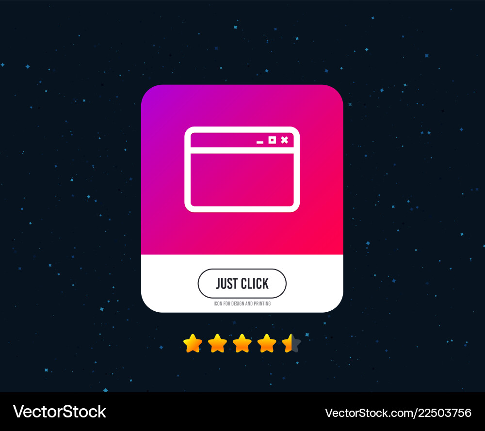 Browser window icon internet page sign vector image