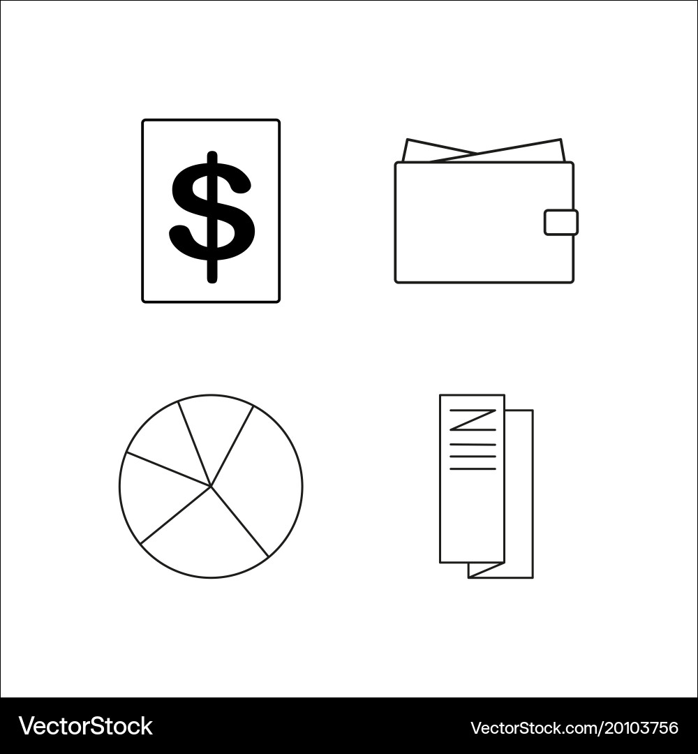 Business simple linear icon setsimple outline Vector Image