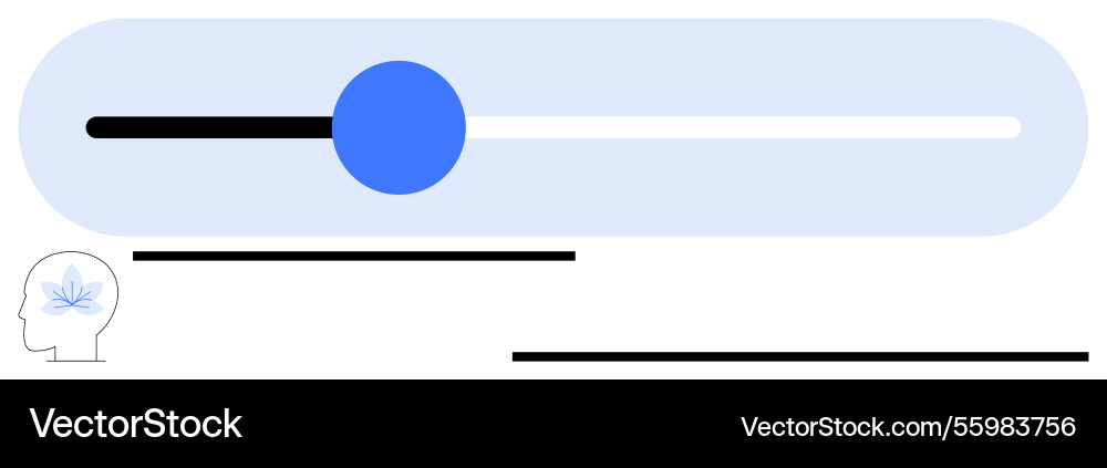 Cognitive process control concept with slider Cognitive process control concept with slider vector image
