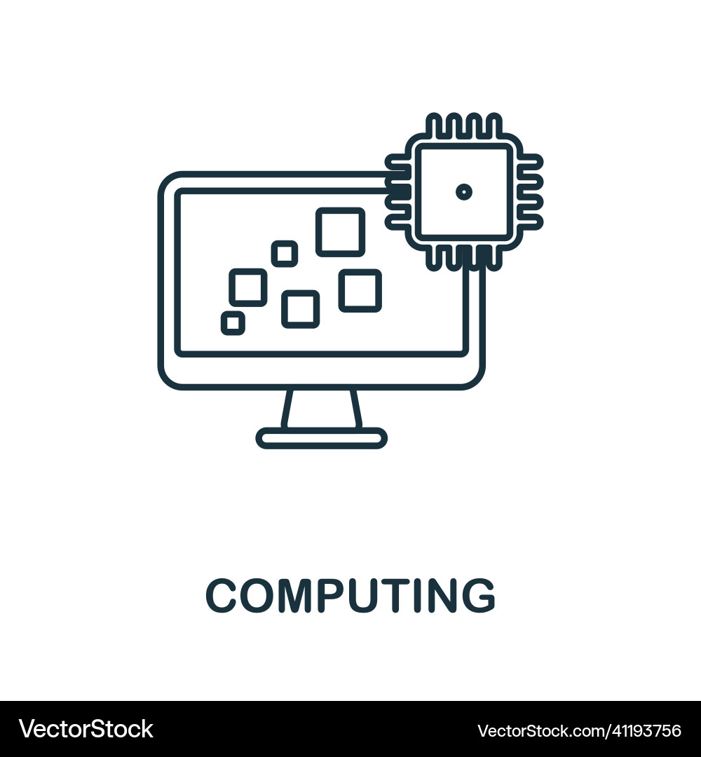 Computing icon line element from industry 40 Computing icon line element from industry 40 vector image