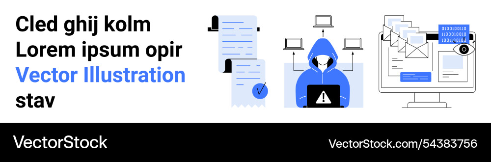 Data security with hacker computer network email Data security with hacker computer network email vector image