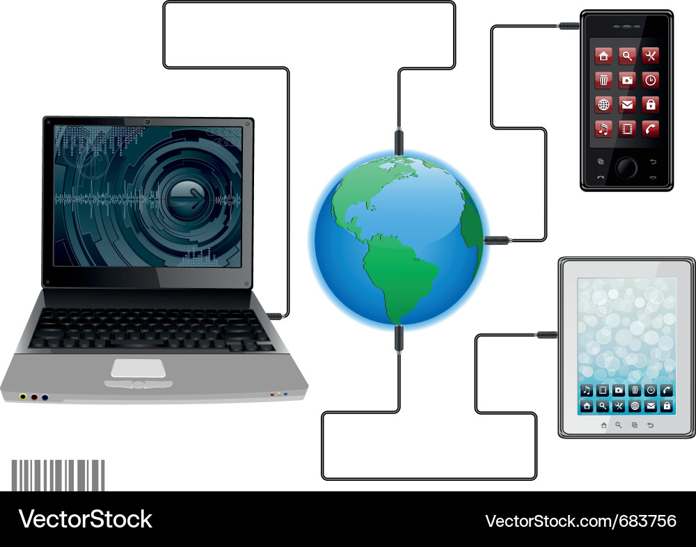 Digital Connection Network Vector Image