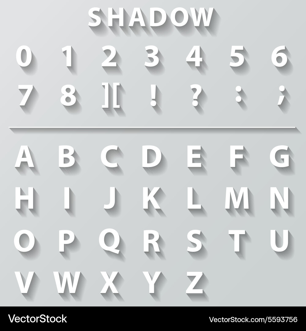 Flat font with long shadow effect Vector Image