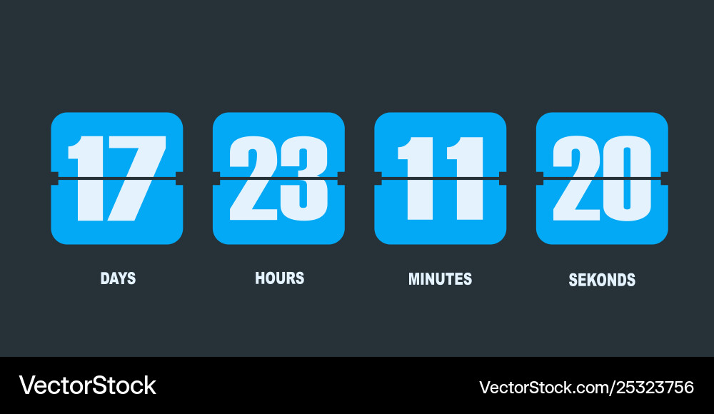 Flip countdown clock counter timer vector image