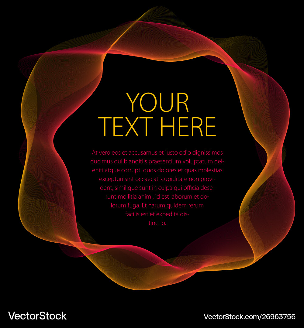 Flowing smooth linear frame in a shape circle Flowing smooth linear frame in a shape circle vector image