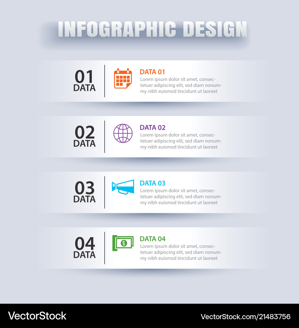 Horizontal Paper Index with Data Tabs vector image