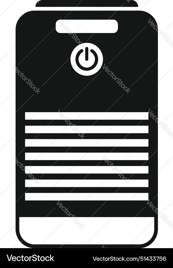 Icon of a computer tower power button Icon of a computer tower power button Vector Image