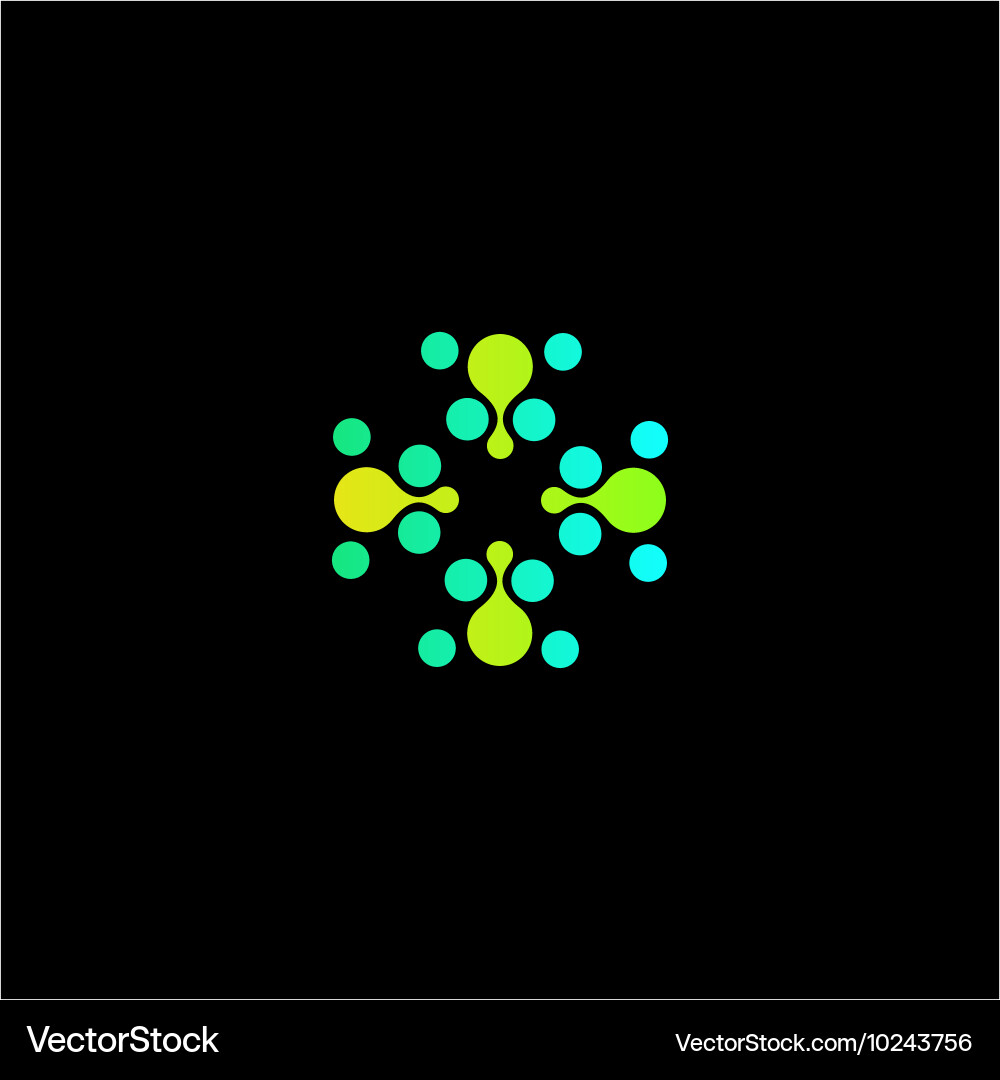 Isolated abstract green color dotted cross Vector Image
