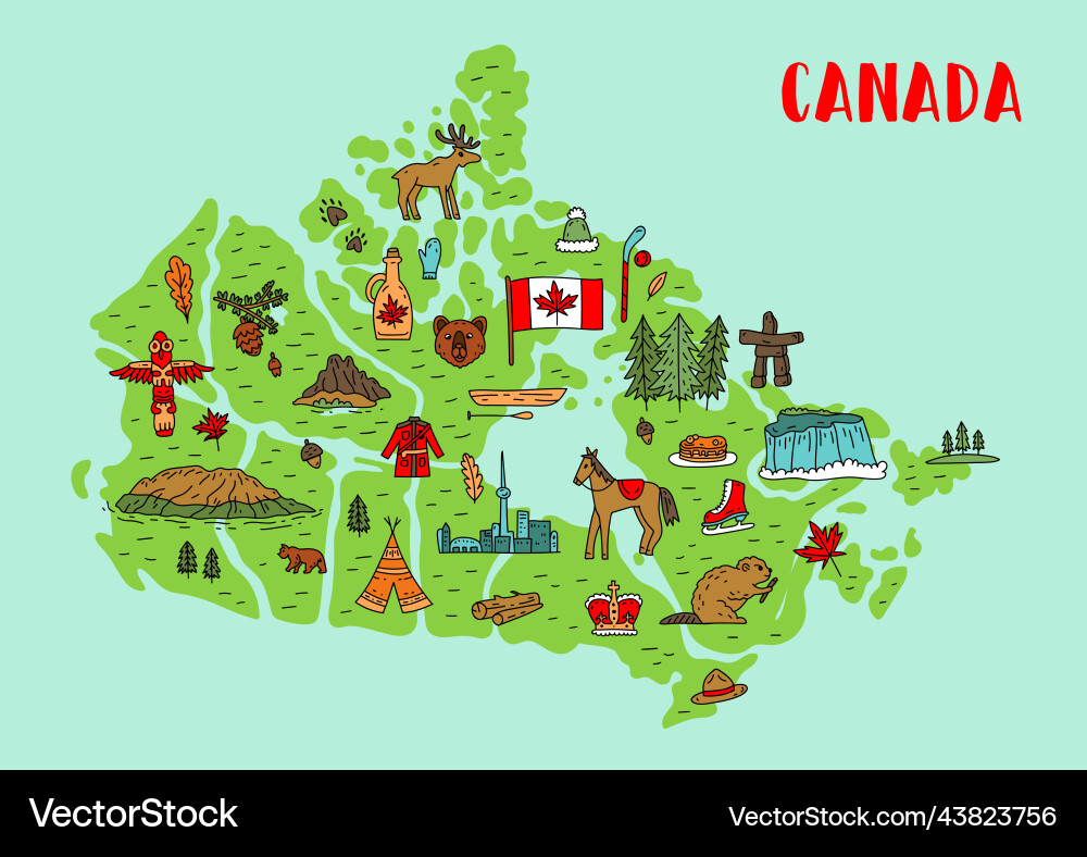 Map of canada tourist and travel Map of canada tourist and travel vector image
