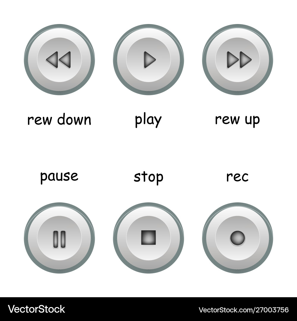 Media player icons buttons set Vector Image