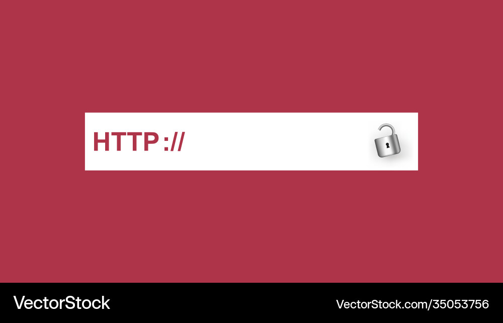 Not secured https dangerous connection protocol Not secured https dangerous connection protocol vector image
