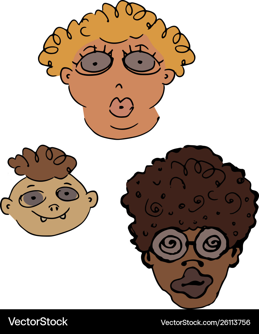 Persons set female male and child hand drawn Persons set female male and child hand drawn vector image