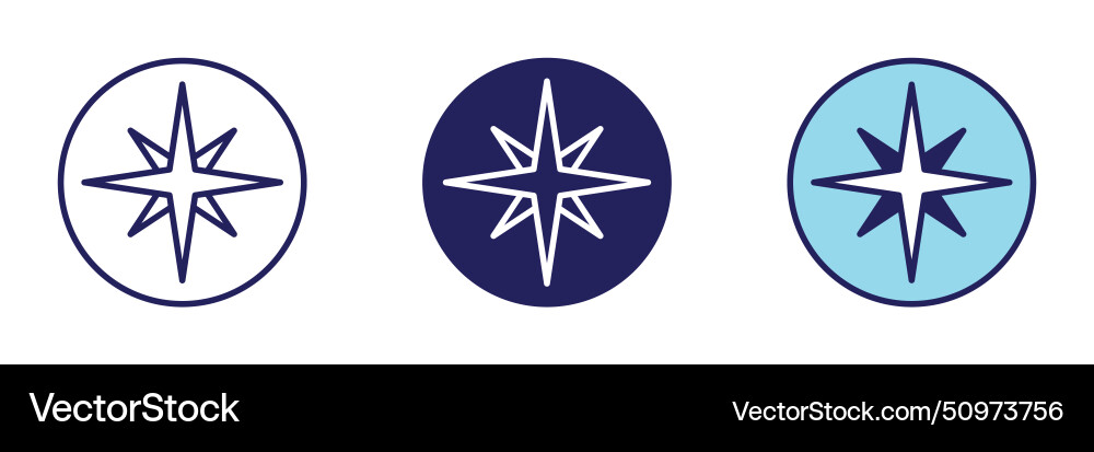 Points of the compass icon - navigation set Points of the compass icon - navigation set Vector Image
