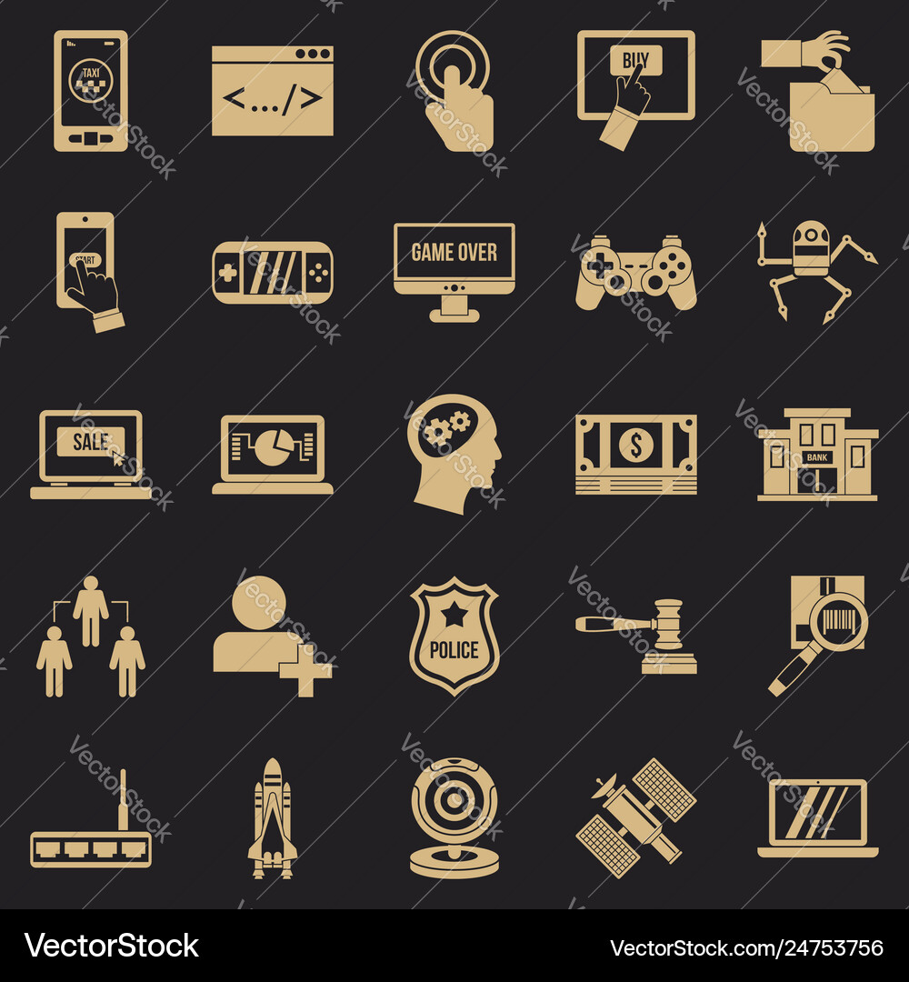 Protocol icons set simple style Protocol icons set simple style vector image