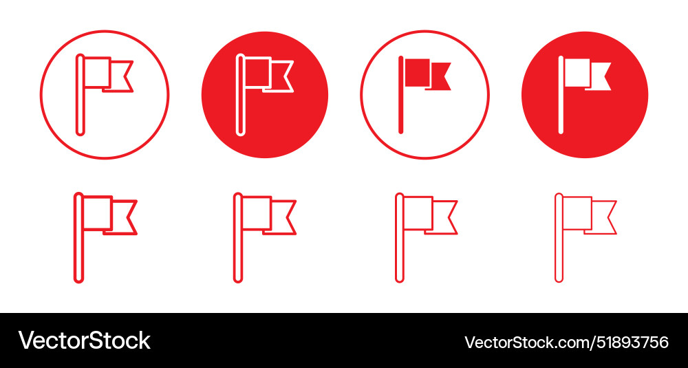 Report flag icon set collection for web Vector Image