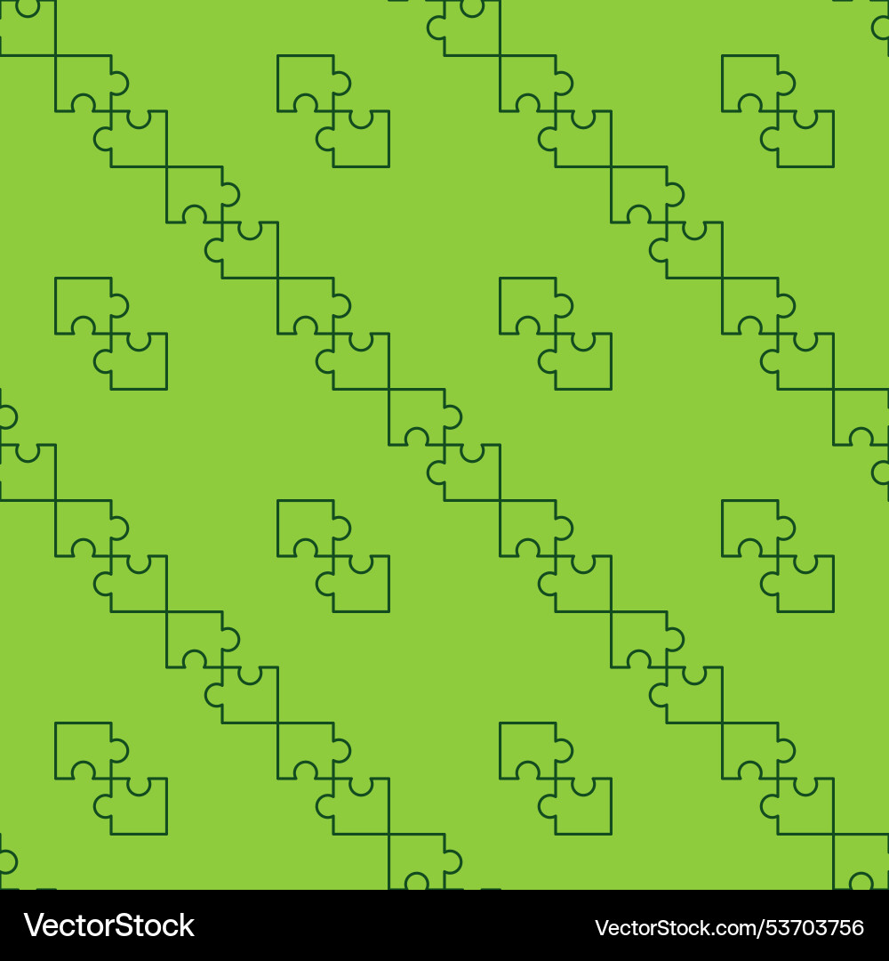 Two jigsaw puzzle pieces linear seamless pattern vector image