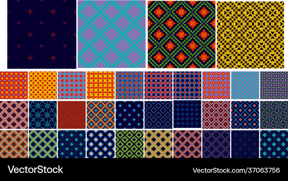 Universal different geometric seamless patterns Vector Image