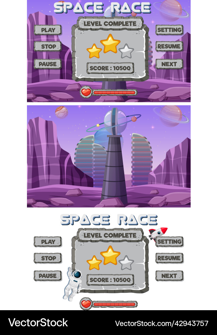 A game background template with elements A game background template with elements vector image
