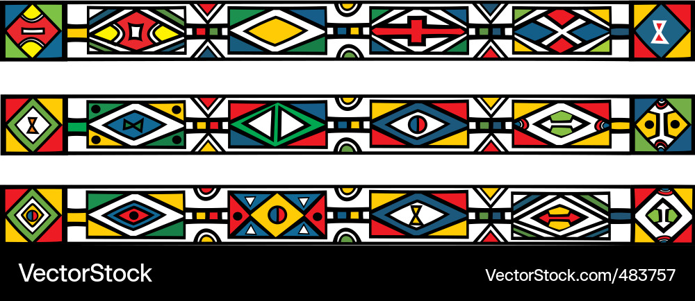 African ndebele patterns vector image