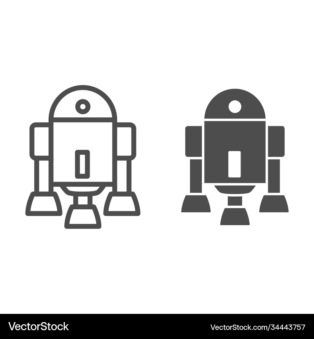 Android Roboterlinie und solide Icon Robotisierung Android Roboterlinie und solide Icon Robotisierung Vektorbild