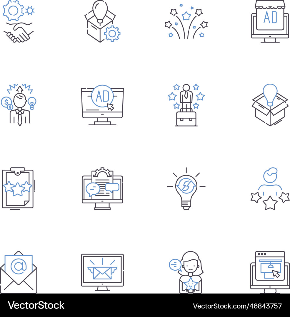 Assorting line icons collection sorting vector image