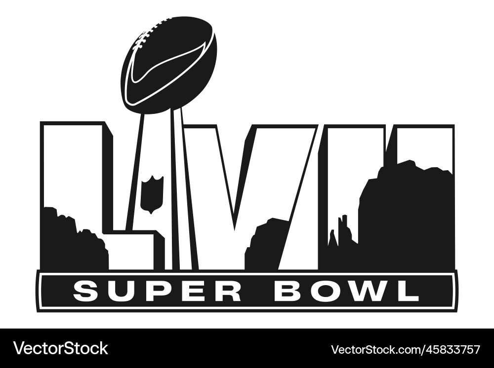 Black icon of the super bowl lvii Royalty Free Vector Image