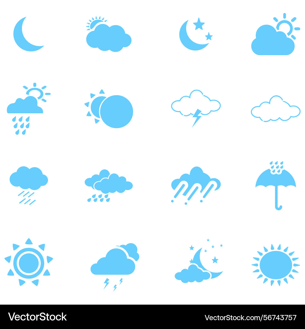 Clouds icons set of in different form Vector Image