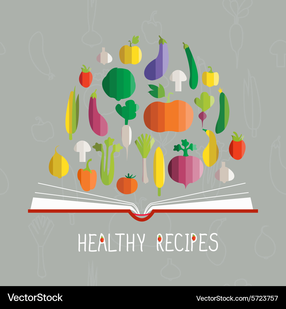Cookbook with vegetables Vector Image
