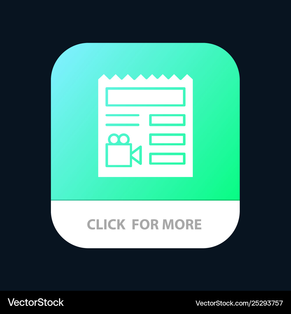 Document basic video camera mobile app button Vector Image