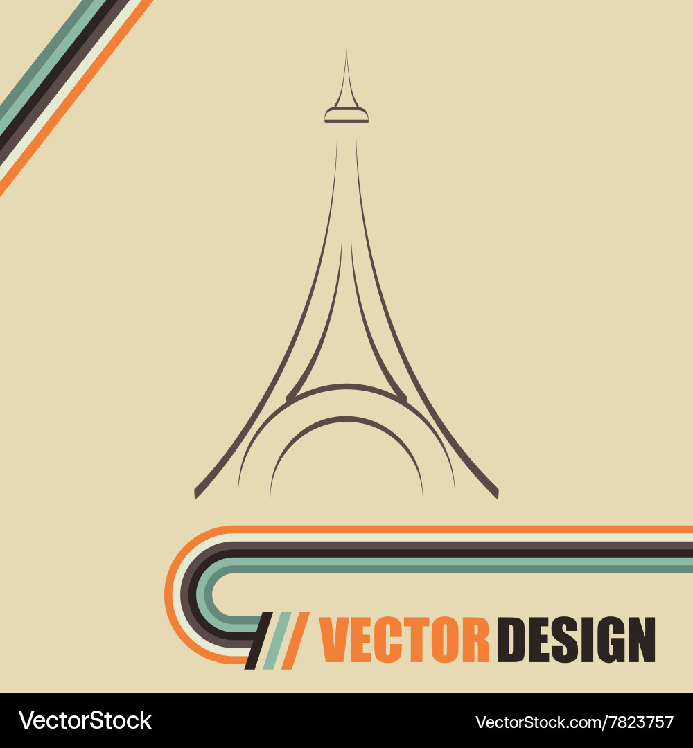 Eiffel tower design vector image