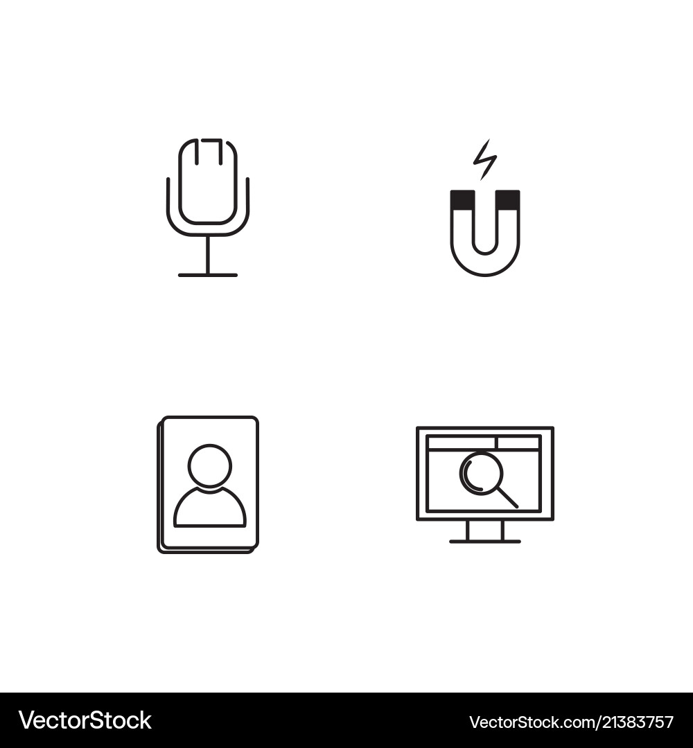 Electrical devices linear icons set simple vector image