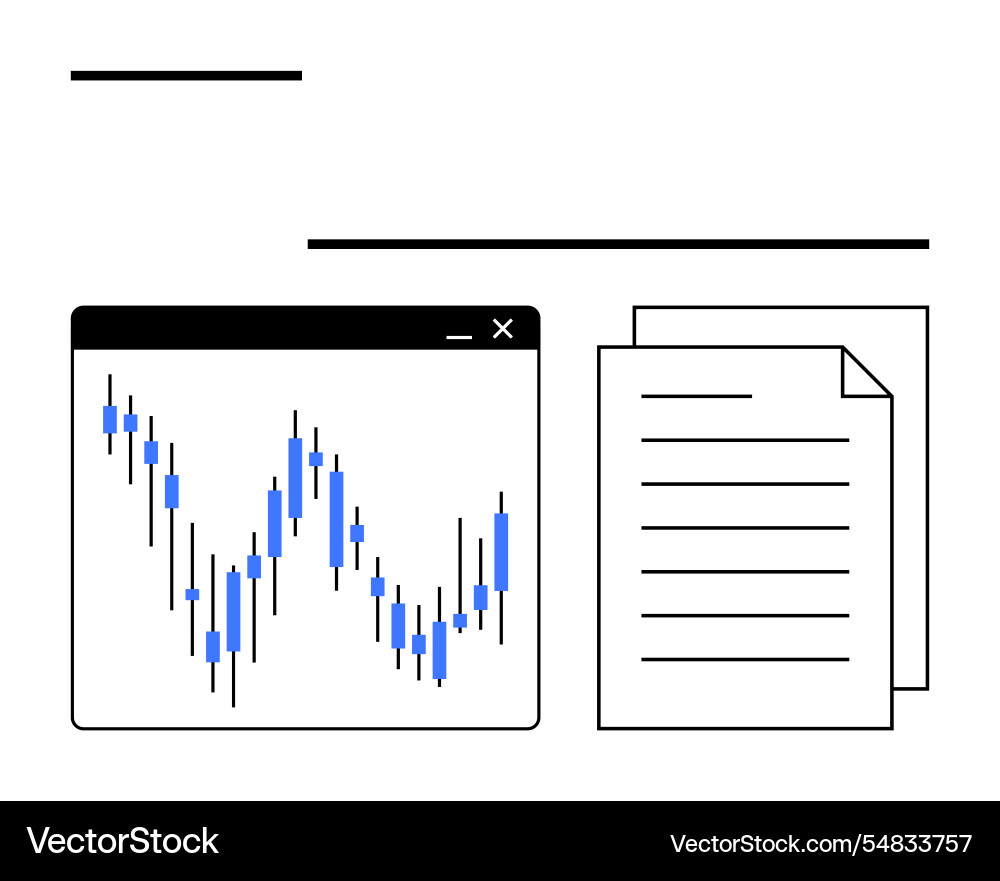 Financial chart analysis with data reports Financial chart analysis with data reports Vector Image