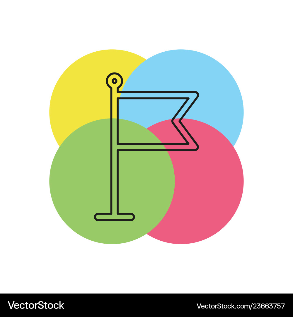 Flag pointer sign icon location marker symbol Vector Image