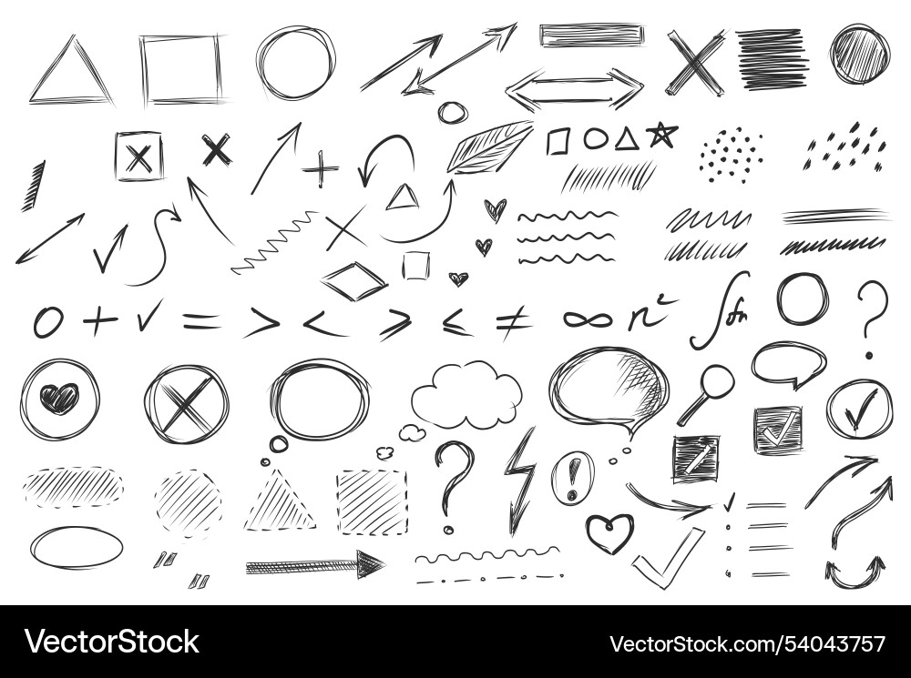 Hand gezeichnete Mega-Set-Elemente in flacher Grafik Hand gezeichnete Mega-Set-Elemente in flacher Grafik vektorbild