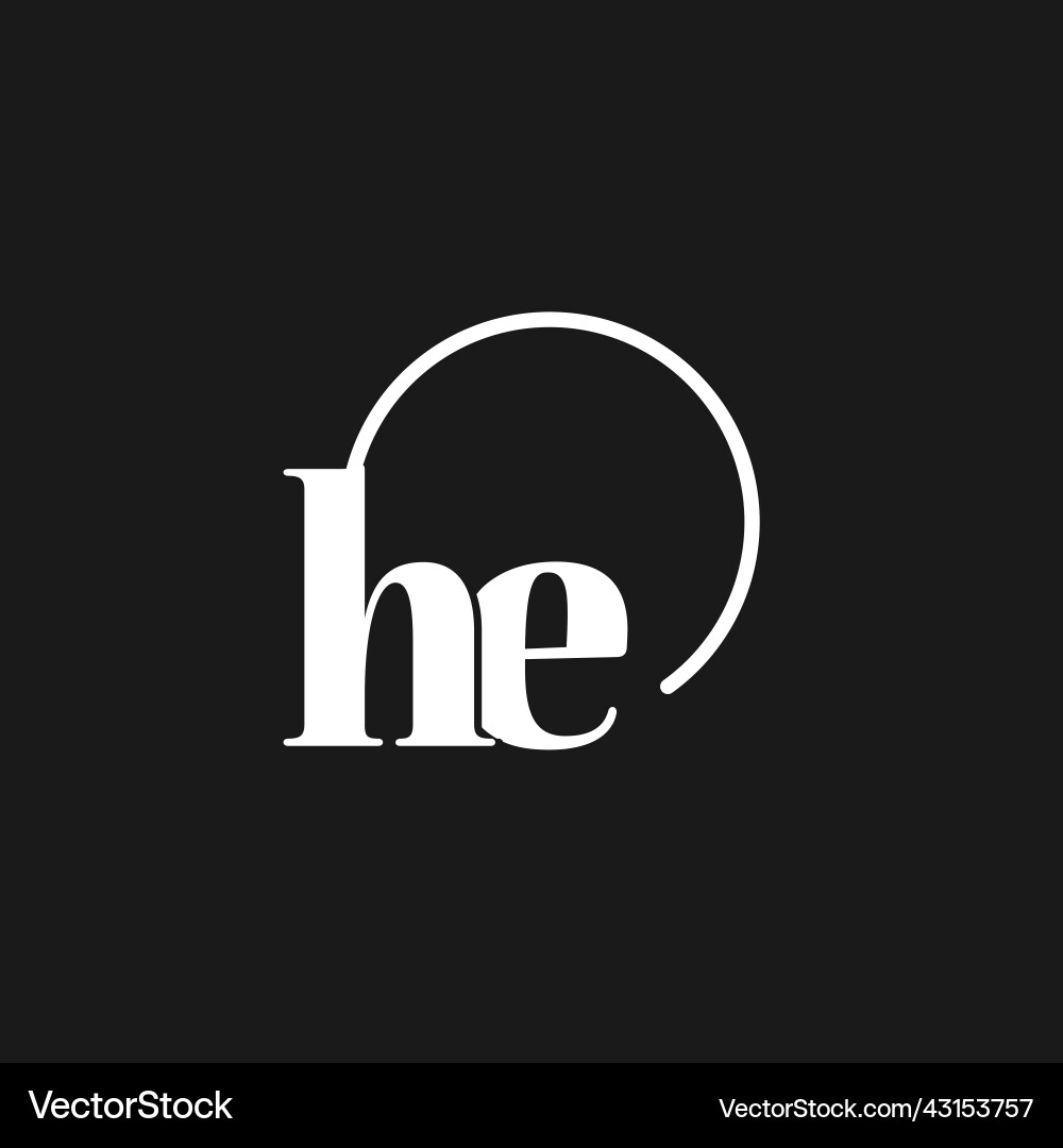 He logo initials monogram with circular lines Vector Image