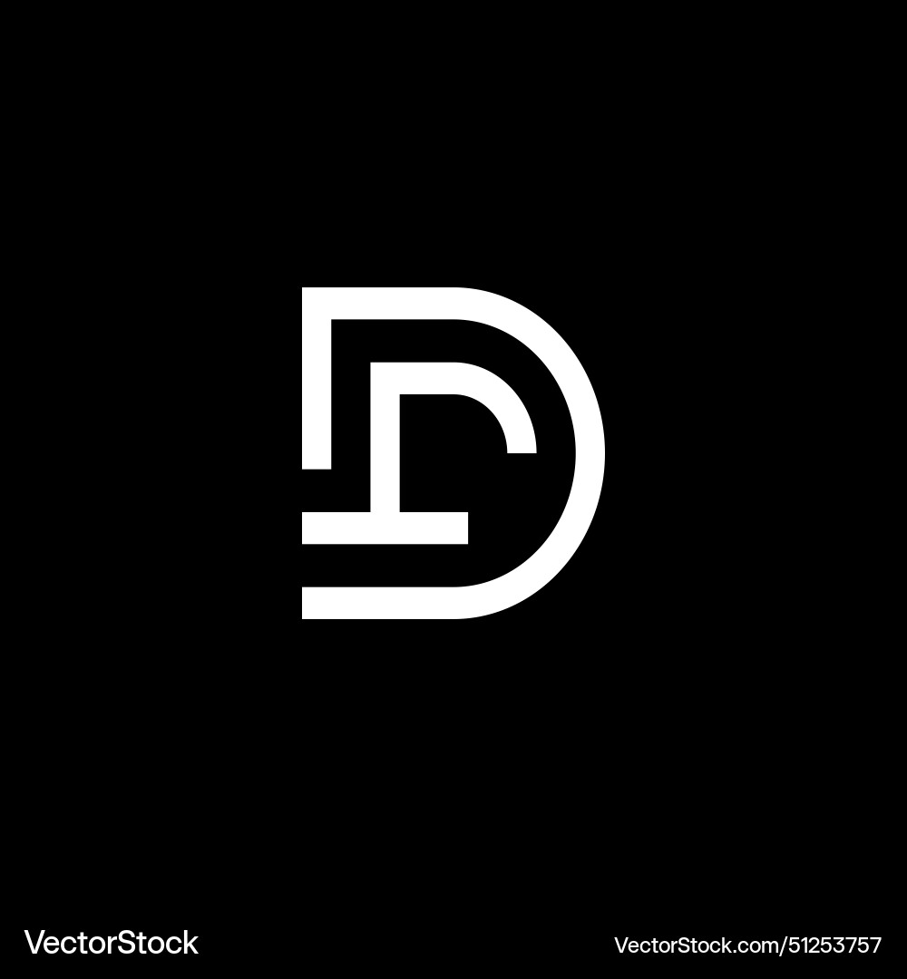 Initial based clean and minimal logo d letter Vector Image