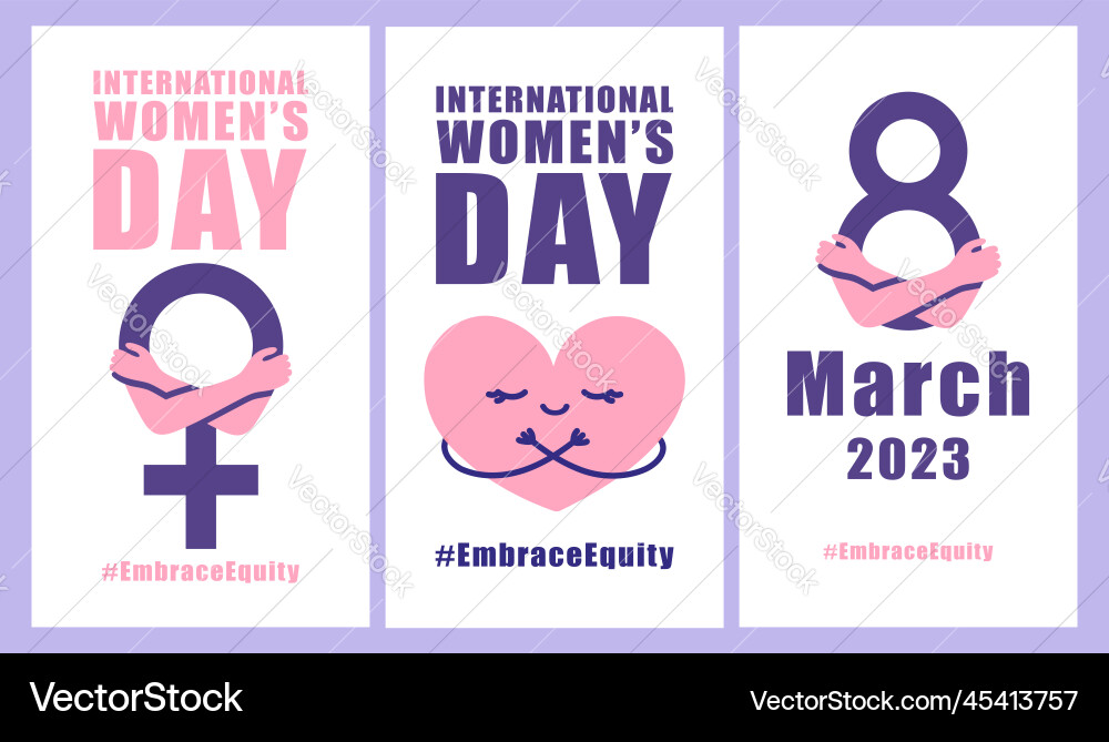 Internationale Frauen Tag Konzept Poster Umarmung Internationale Frauen Tag Konzept Poster Umarmung vektorbild